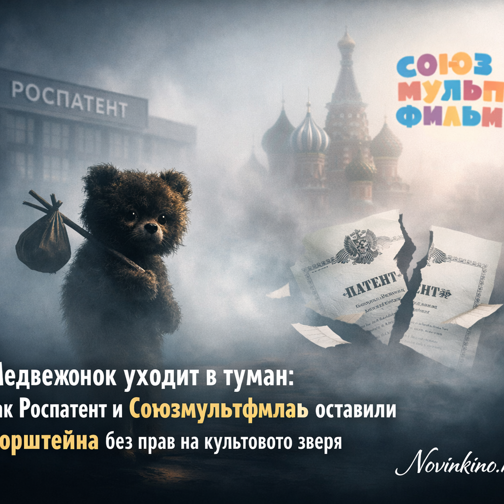 Иллюстрация медвежонка, уходящего в туман, символизирующая потерю прав на персонажа