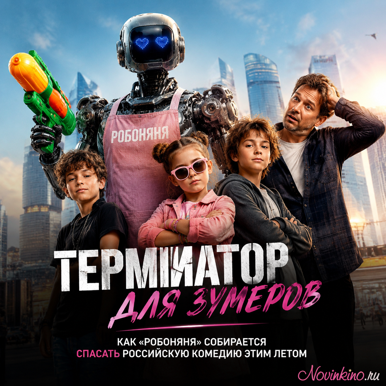Изображение из фильма 'Робоняня', представляющее комедию для молодежной аудитории