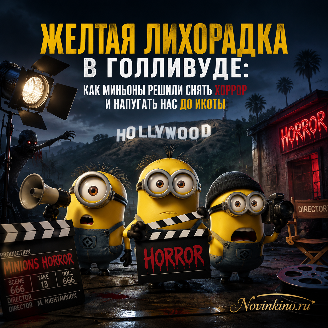 Миньоны в зловещей сцене из хоррора