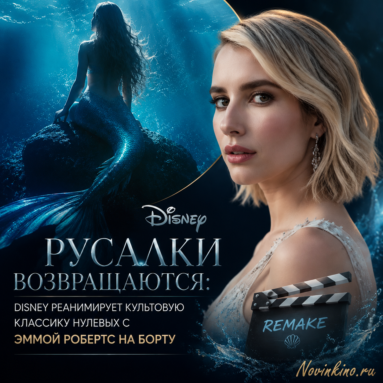 Эмма Робертс в роли русалки в новом фильме Disney