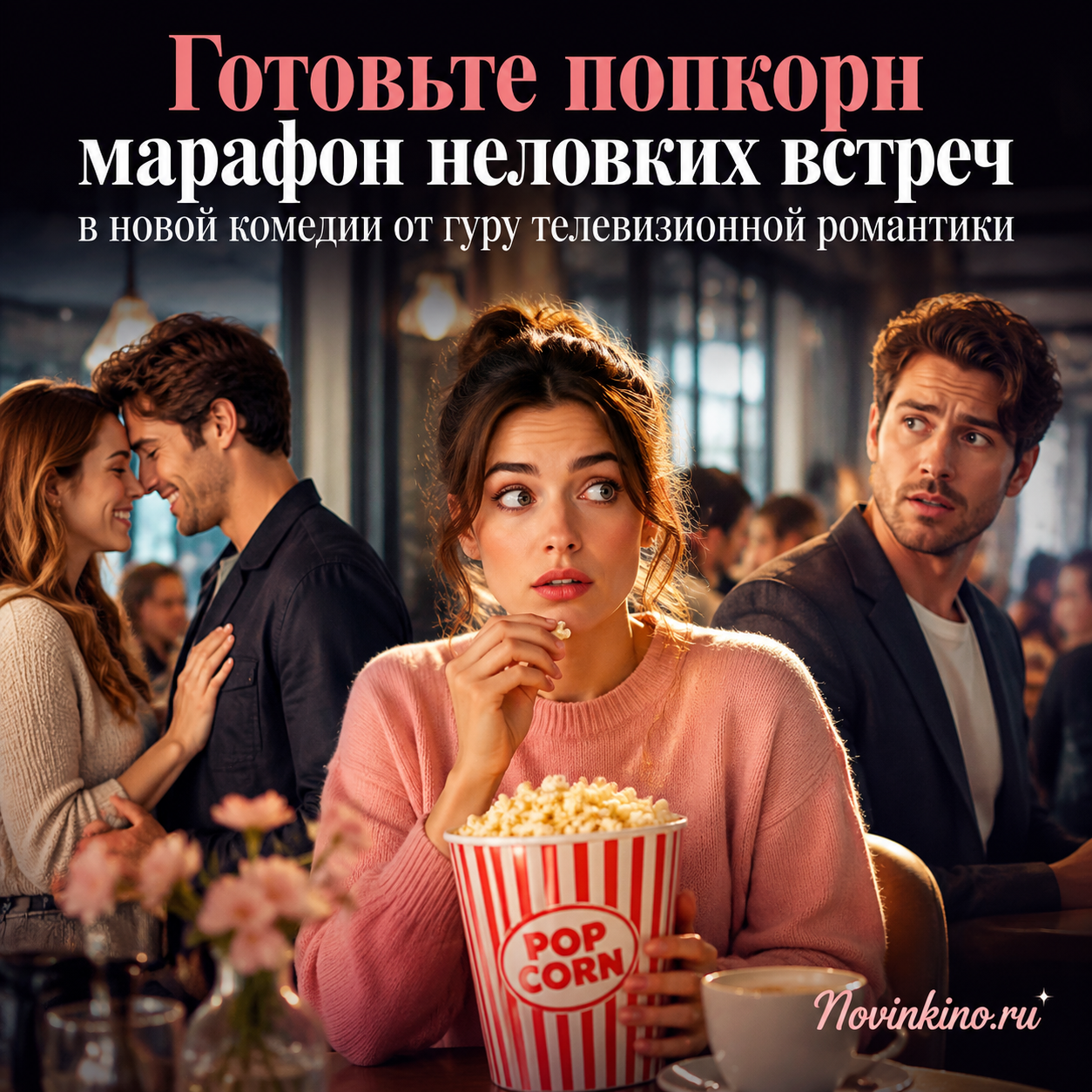 Постер новой комедии о неловких встречах и романтике на телевидении
