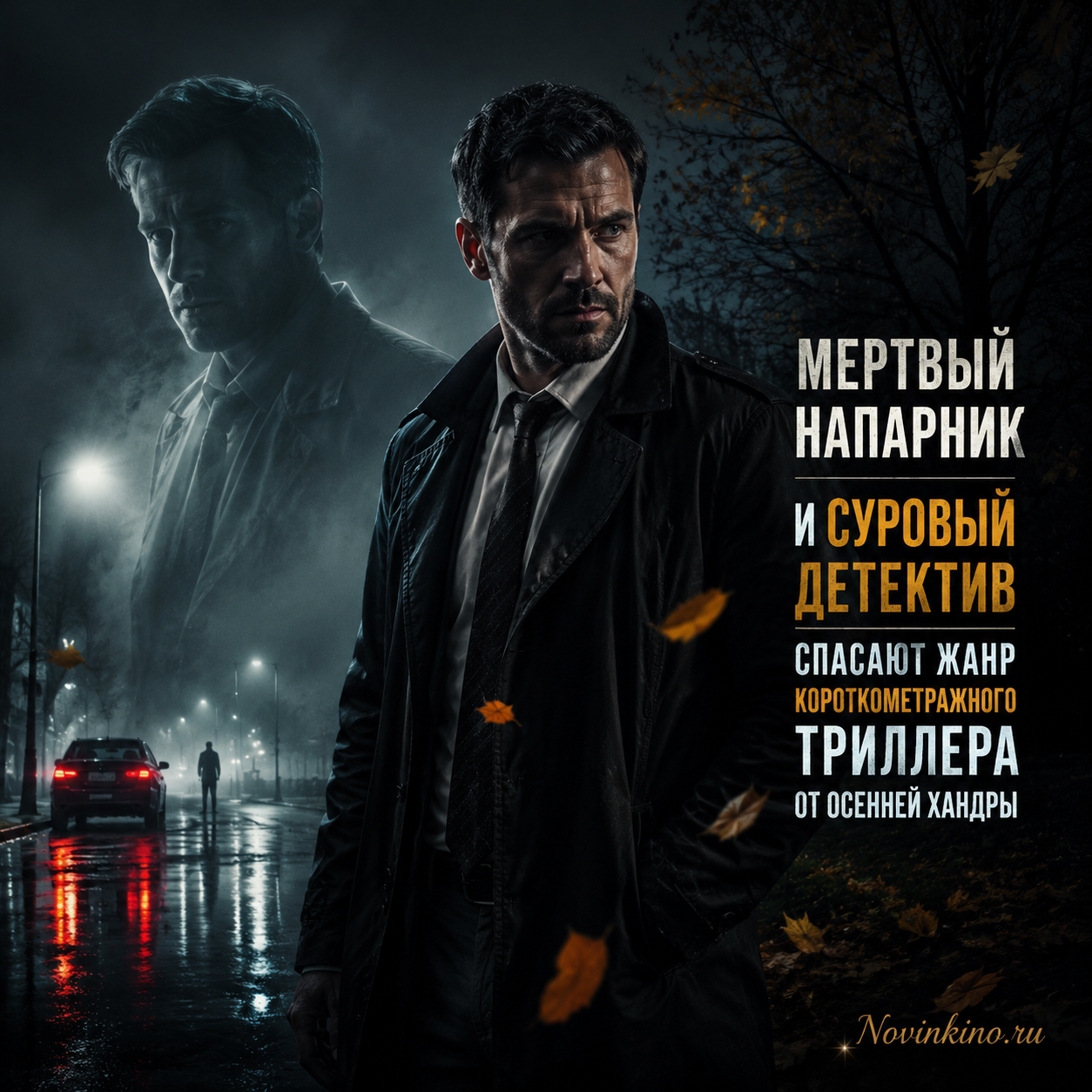 Сцена из короткометражного триллера с мертвым напарником и детективом
