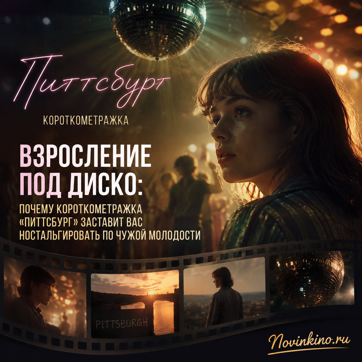 Кадр из короткометражки Питтсбург, отражающий атмосферу диско-эпохи