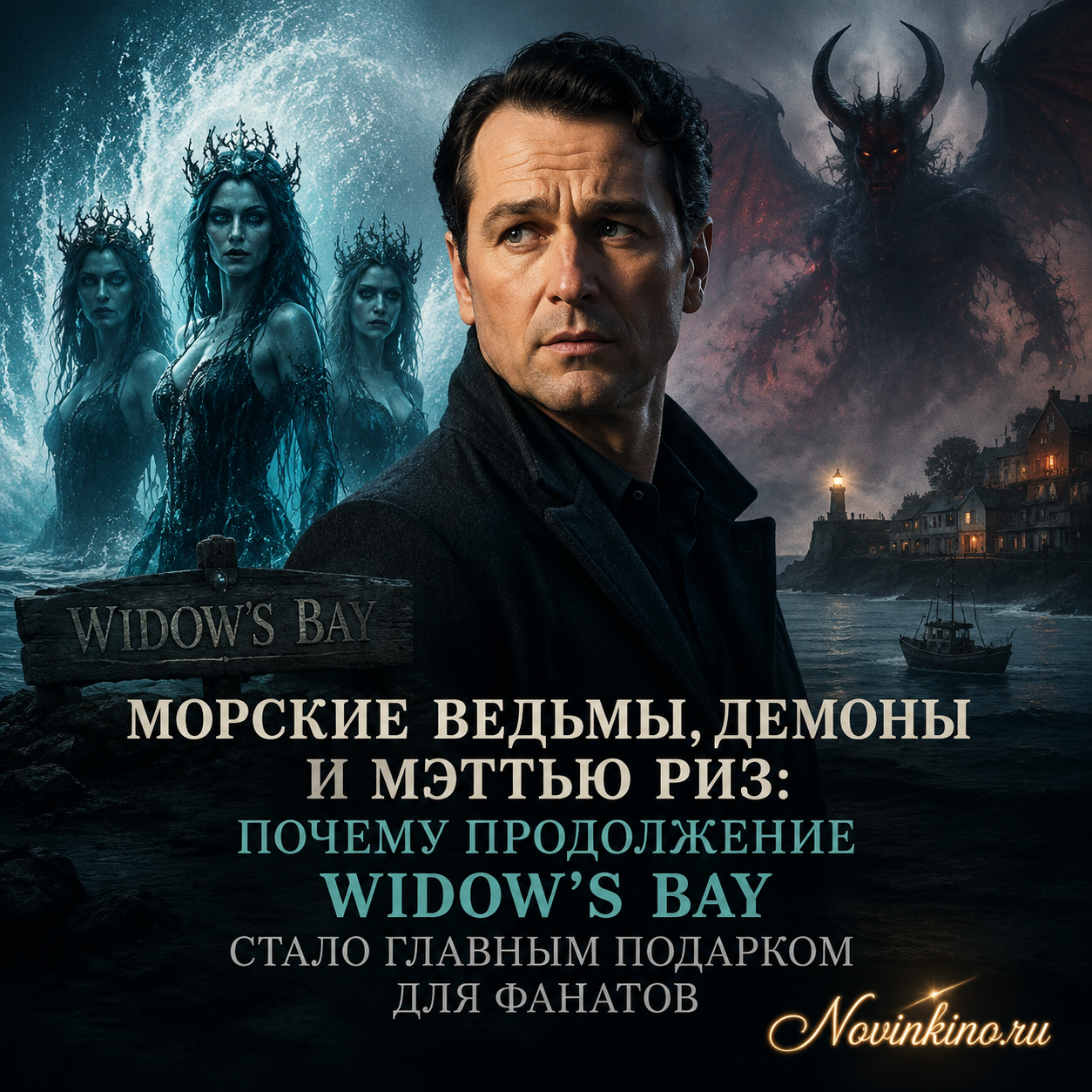 Изображение из продолжения Widow’s Bay с Мэттью Ризом и морскими ведьмами
