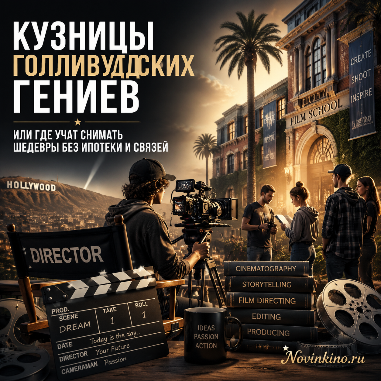Изображение учебного заведения, где обучают созданию фильмов