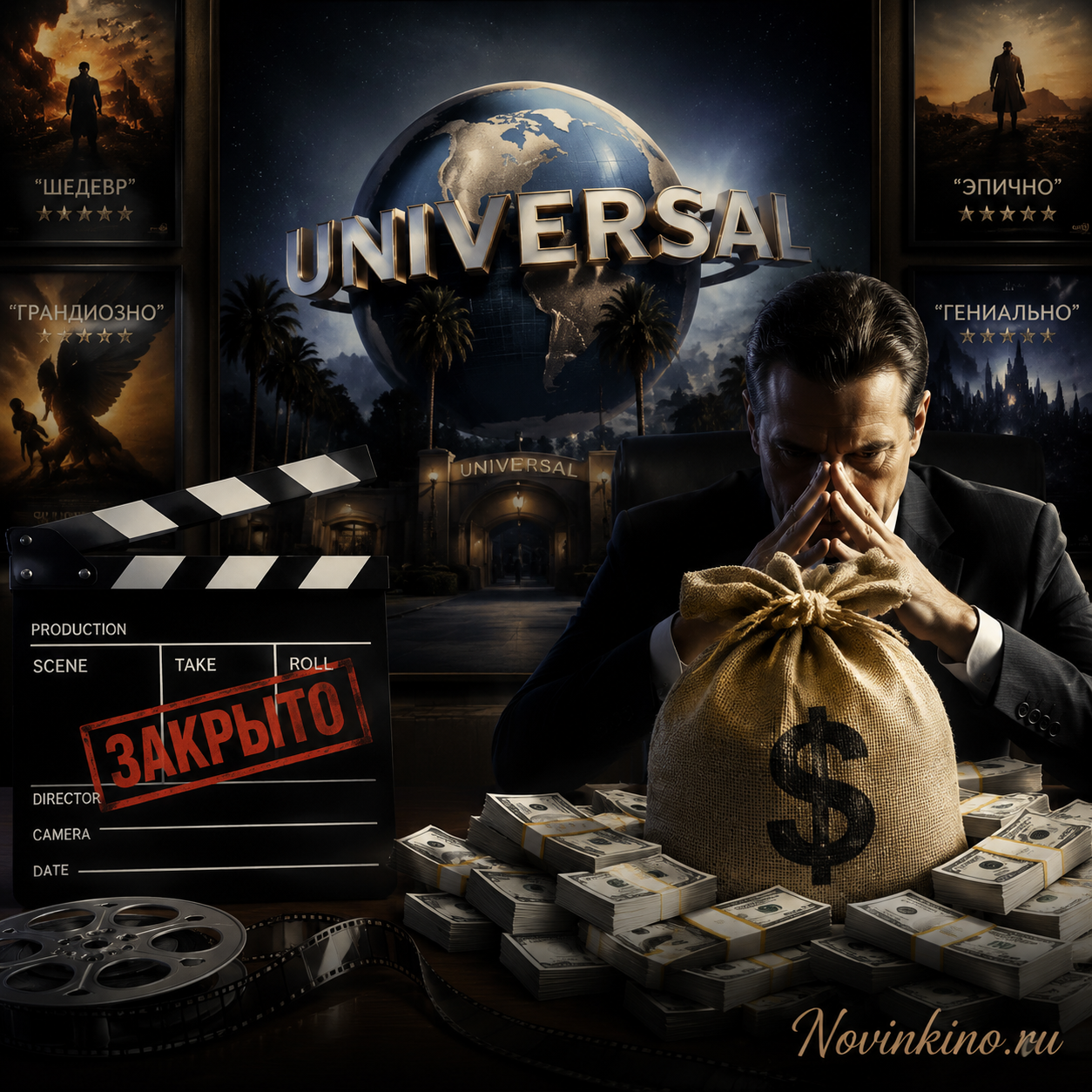 A visual representation of Hollywood's financial struggles with Universal Studios