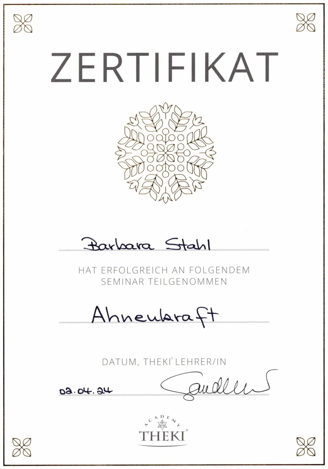 THEKI® Zertifikat – Ahnenkraft