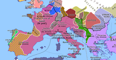 Historical Atlas of Europe 461: Execution of Majorian
