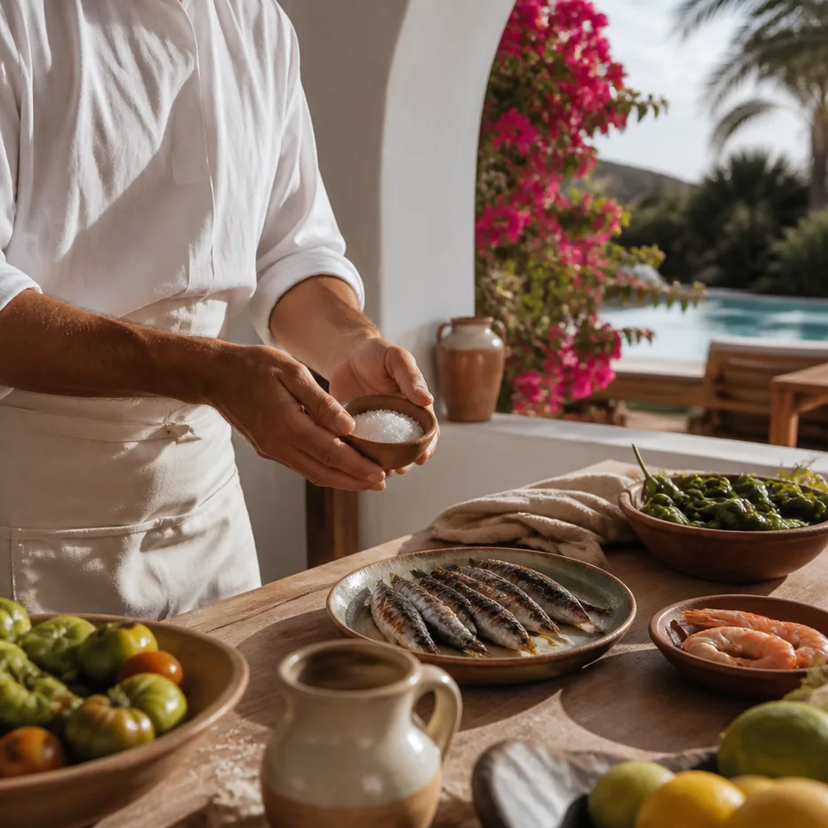 Ibicenco private chef in Ibiza villa kitchen