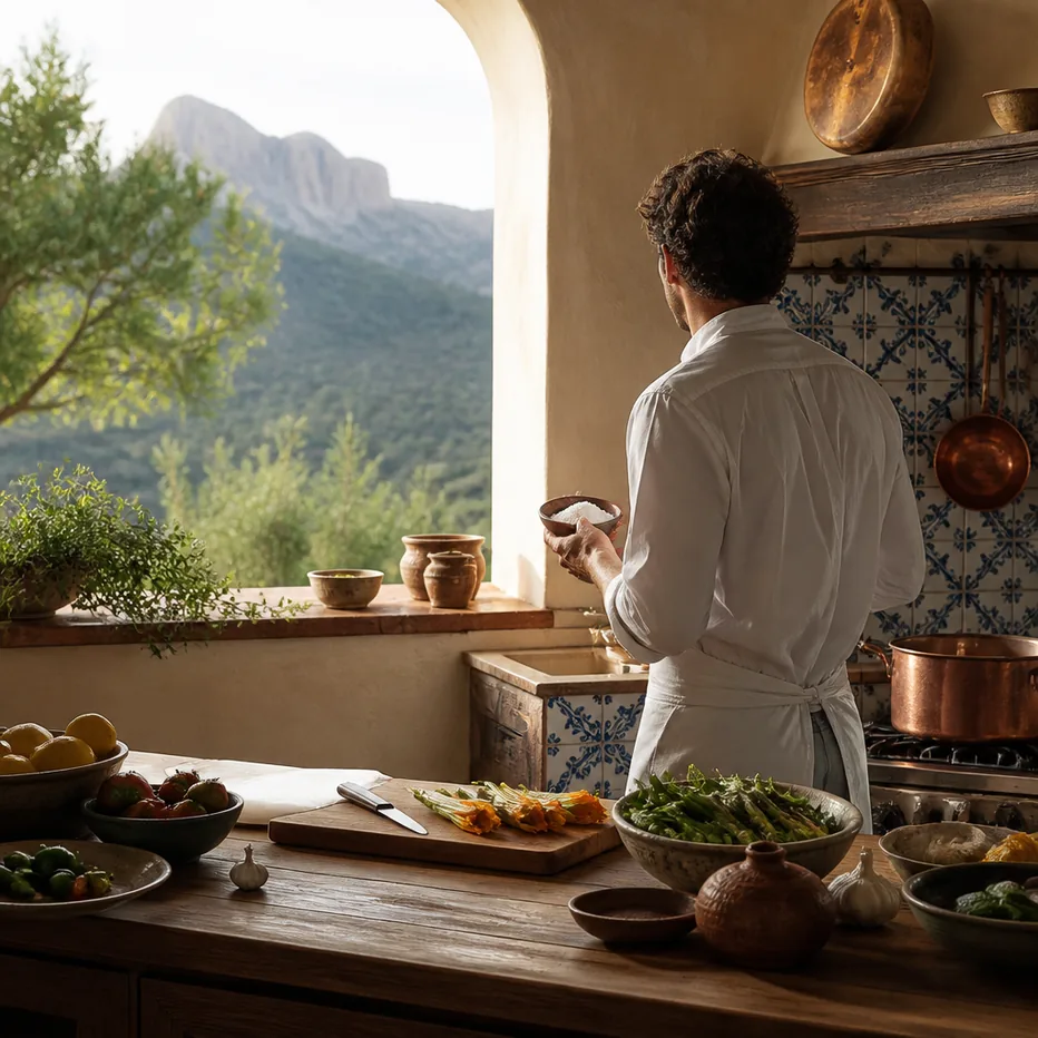 Mallorquí private chef in Mallorca finca kitchen