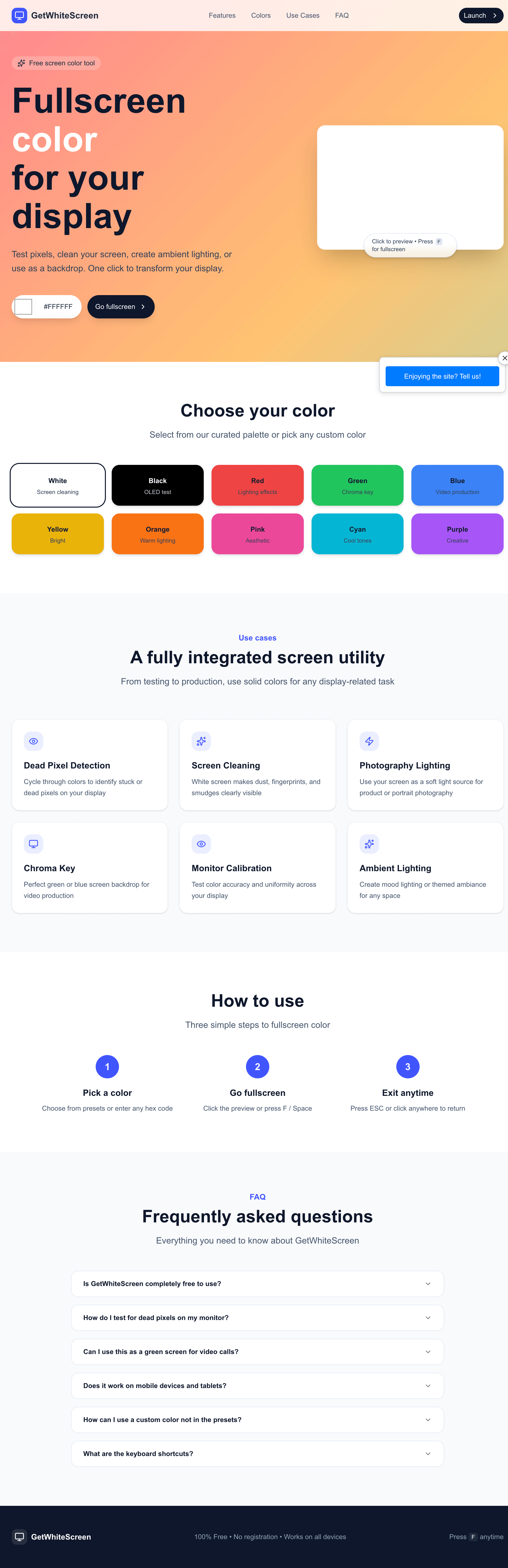 GetWhiteScreen GetWhiteScreen