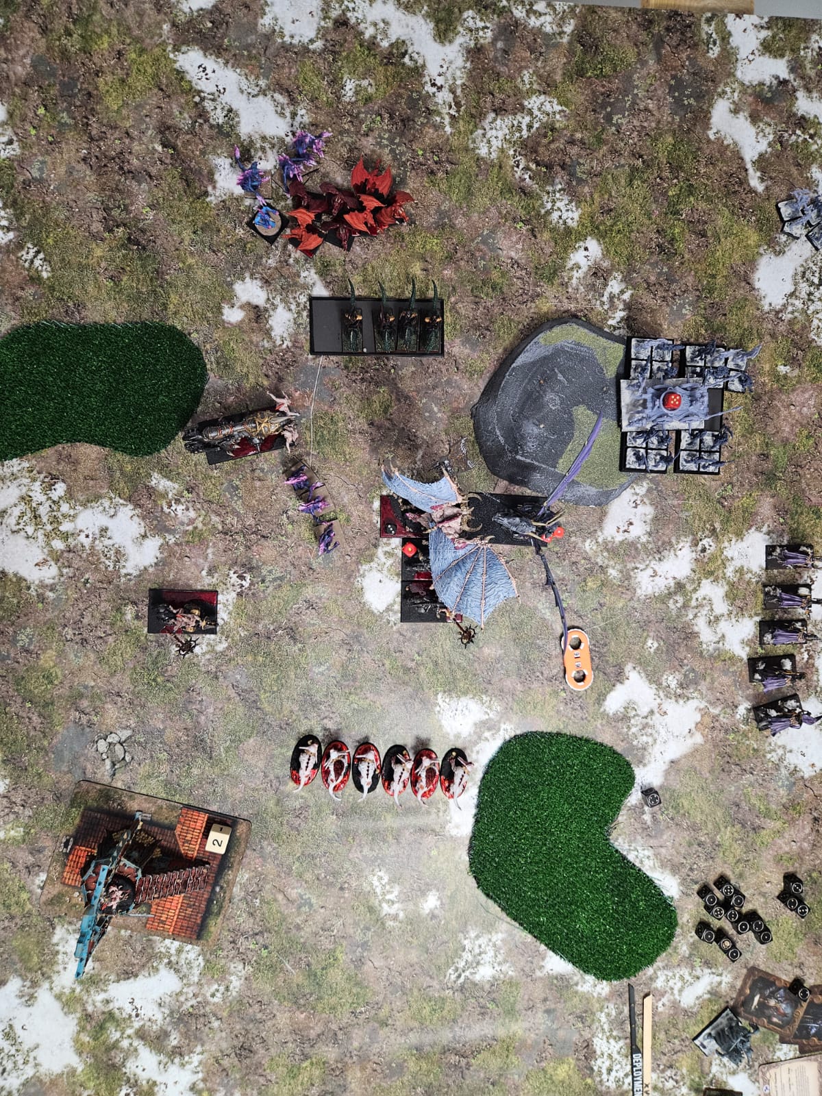 Round 2: Daemons of Chaos vs Dark Elves (Warhammer: The Old World) — Demony vs DE na smoku