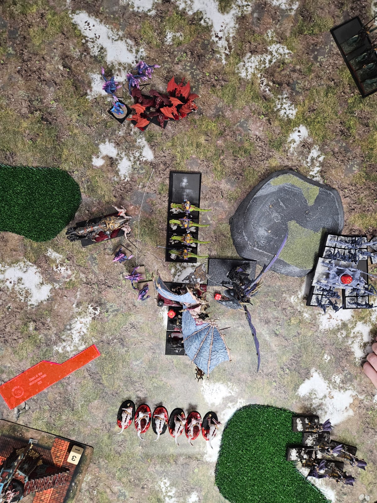 Round 3: Daemons of Chaos vs Dark Elves (Warhammer: The Old World) — Demony vs DE na smoku
