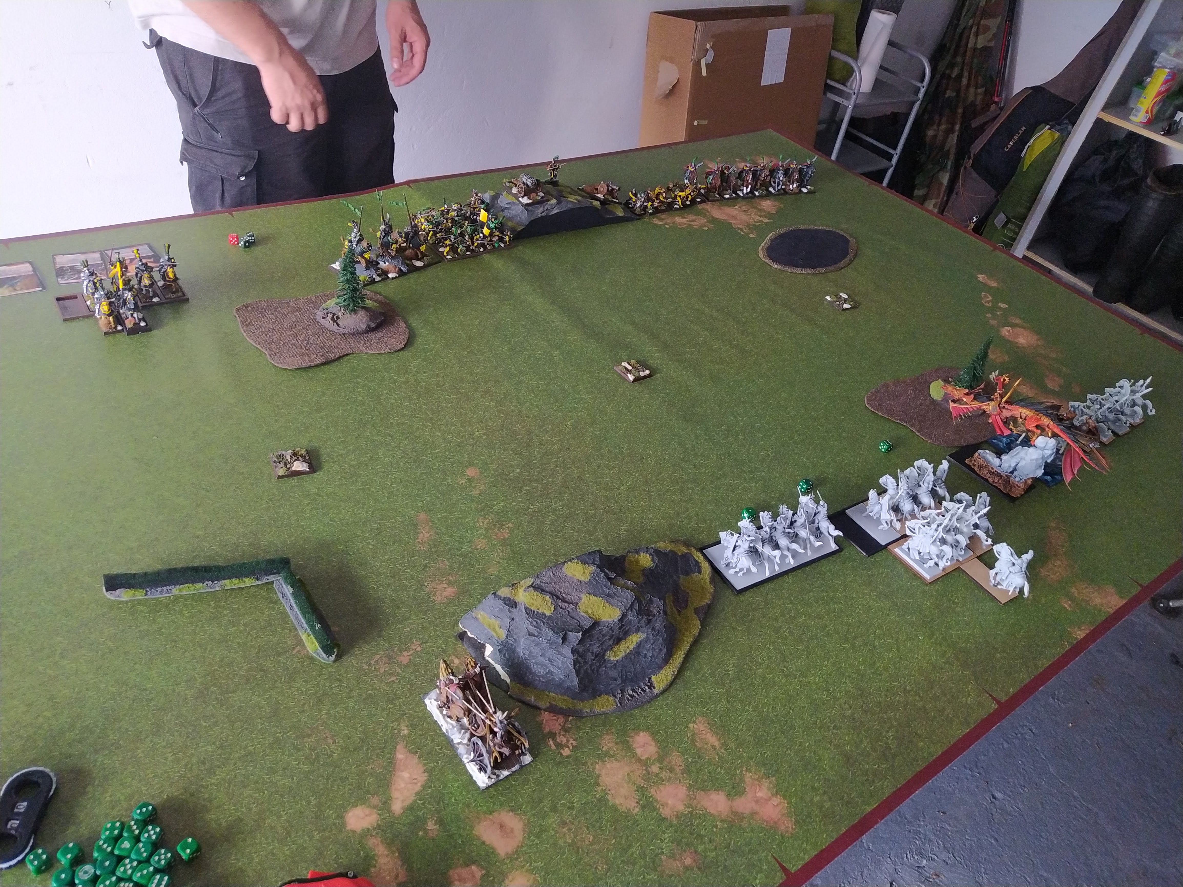 Battle summary photo: High Elf Realms vs Empire of Man (Warhammer: The Old World) — High elves vs imperium w garażu :)