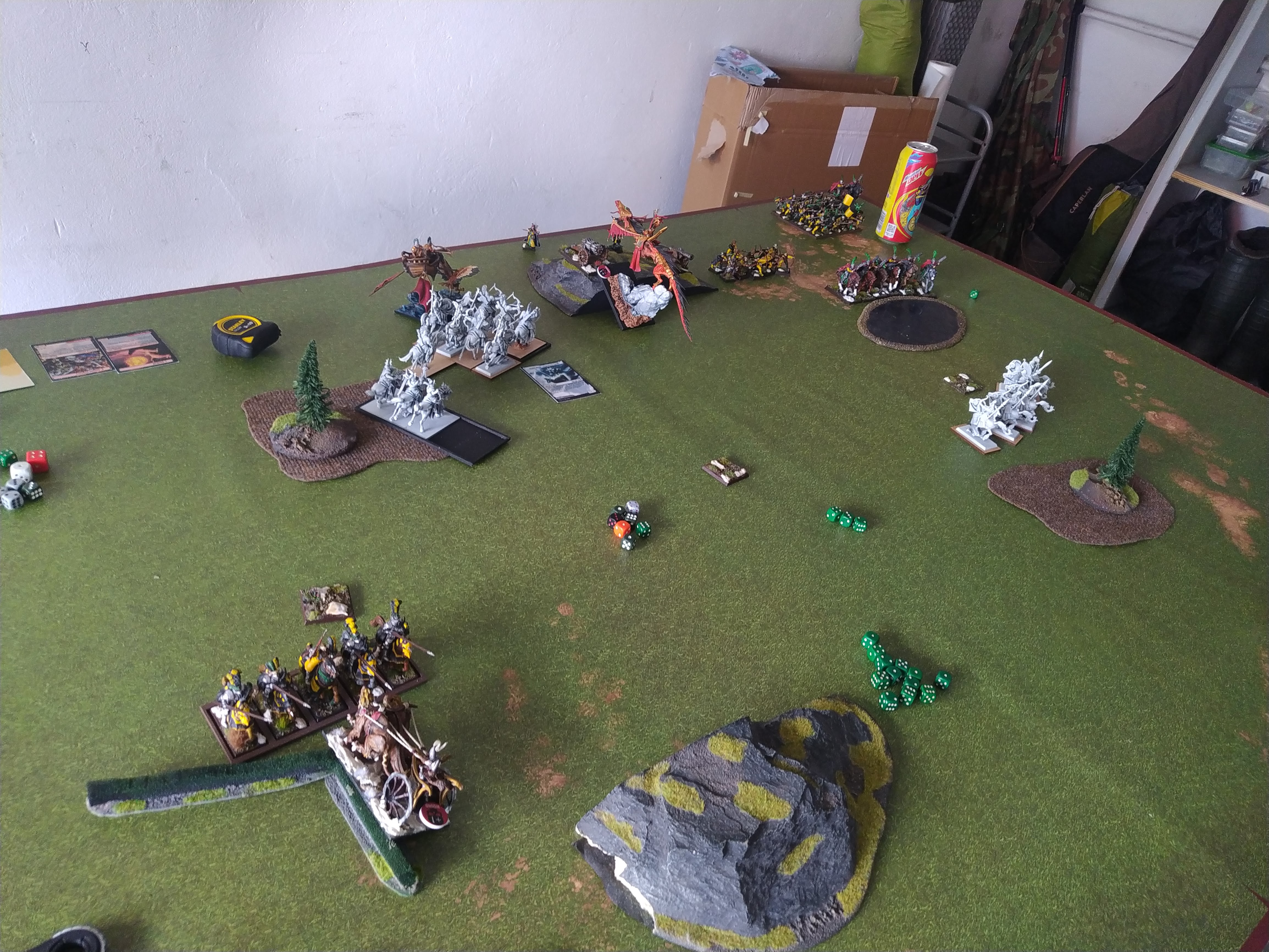 Round 2: High Elf Realms vs Empire of Man (Warhammer: The Old World) — High elves vs imperium w garażu :)