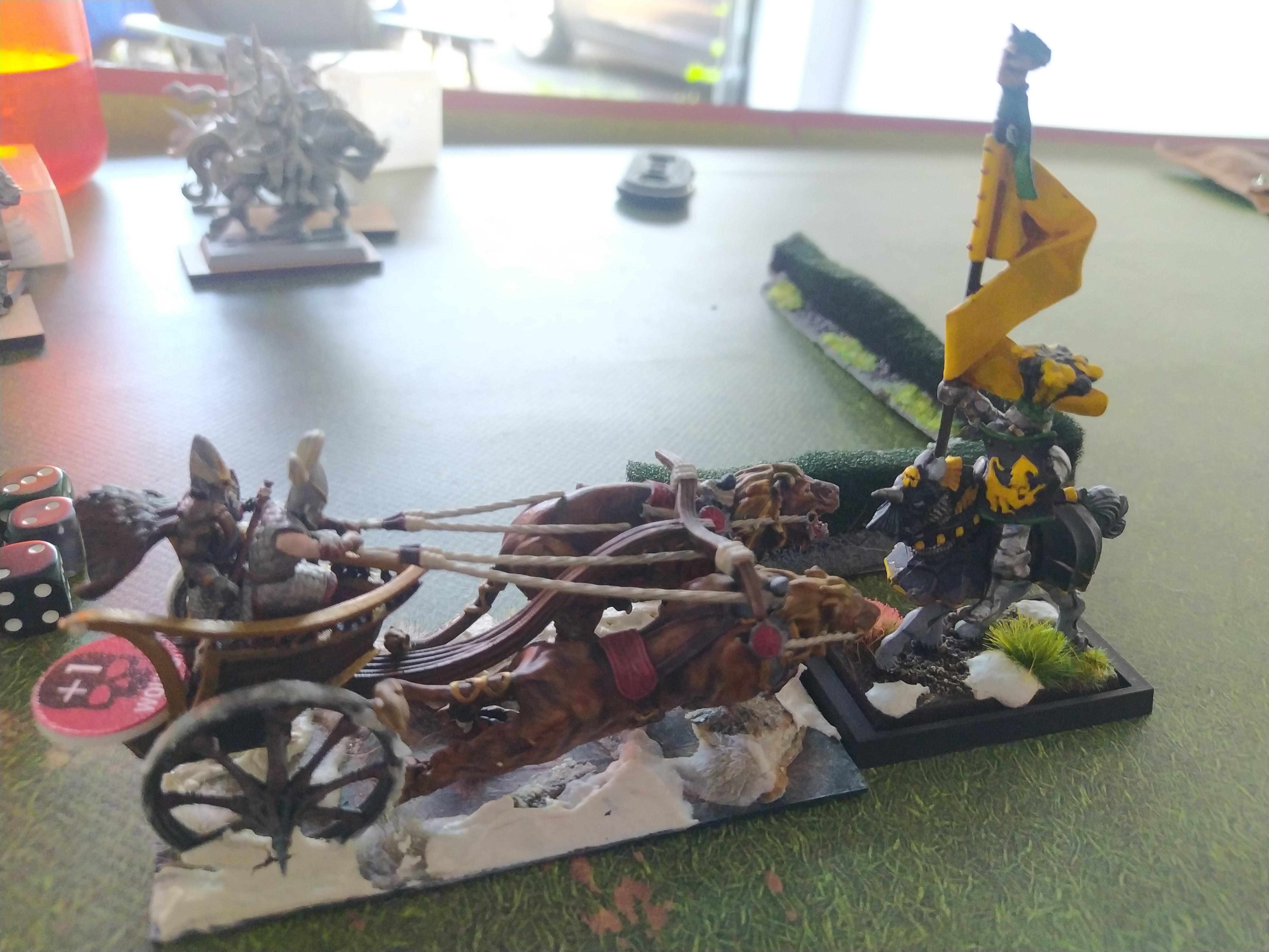 Round 3: High Elf Realms vs Empire of Man (Warhammer: The Old World) — High elves vs imperium w garażu :)