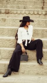 Instagram Reel by @missbuunnnyyyy, published Apr 17, 2026. One more in this look?✨ ( dhurandhar , tamma tamma song , fashion style , cowgirl look , 90s style ,…