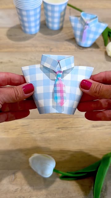 Instagram Reel by @shellychicboutique, published May 26, 2026. Fill → Fold → Tie… done ✨?✔️ The cutest little Father’s Day gift in seconds… because dads deserv…