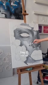 Instagram Reel by @magarina_katya, published May 25, 2026. Day 1 of creating my painting ? #artwork #artistsofinstagram #acrylicpainting #мистецтвоукраїни