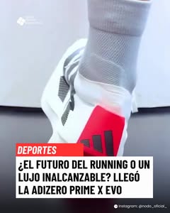 Instagram Reel by @nodo_oficial_, published May 26, 2026. ? ¿EL FUTURO DEL RUNNING O UN LUJO INALCANZABLE? LLEGÓ LA ADIZERO PRIME X EVO Adidas puso en el merca…
