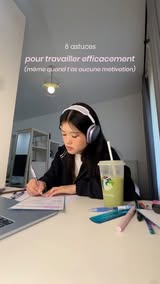 Instagram Reel by @sophiezhouu, published May 6, 2026. 8 astuces pour réussir à travailler facilement même quand t’as zéro motivation ✨? ⏳ Commence par seuleme…