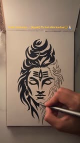 Instagram Reel by @kalakritii_by_archana, published May 26, 2026. 85/100 days of art reel challenge? . . @kalakritii_by_archana . . (Mahadev, art, sketch, pen,…