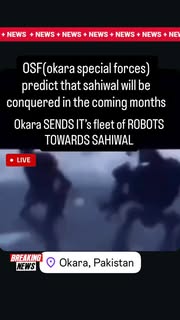 Instagram Reel by @channel67okara, published Jun 3, 2026. ? BREAKING NEWS ? Okara has reportedly deployed its newly developed robotic army toward Sahiwal follo…
