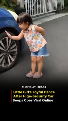Instagram Reel by @theindiathreads, published Jun 5, 2026. A heartwarming video showing a 6-year-old girl touching a high-security car, which then beeps, has g…