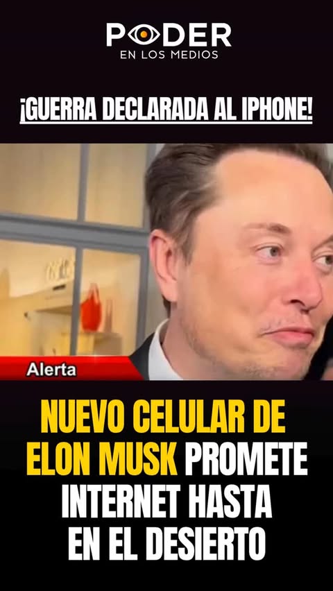 Instagram Reel by @poderenlosmedios, published May 26, 2026. El nuevo Tesla Phone de Elon Musk promete revolucionar la industria con conexión satelital Starlin…