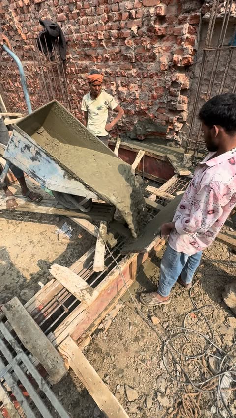 Instagram Reel by @lalu.construction, published May 27, 2026. Beam casting ?️ . Running Project ? At #morbi #rajkot #lalu #viral #trending construction rajkot…