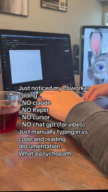 Instagram Reel by @createwroman, published May 25, 2026. Larping manual coding #csmajor #computerscience #vibecoding #relatable #reels