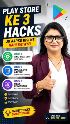 Instagram Reel by @asmitafoundation, published May 23, 2026. Play Store sirf apps download karne ke liye nahi hai! ? Aaj seekho Play Store ke 3 hidden hacks jo…
