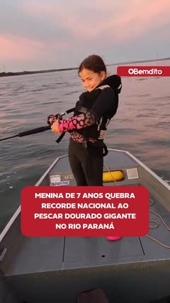Instagram Reel by @obemditoumuarama, published Jun 3, 2026. Uma menina de apenas 7 anos entrou para a história da pesca esportiva ao bater dois recordes com a…