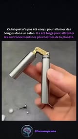 Instagram Reel by @technologie.infos, published May 20, 2026. Oubliez les briquets modernes qui s'éteignent au premier coup de vent. Voici l'outil de survie ul…