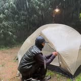 Instagram Reel by @silentcamplife, published May 21, 2026. camping in the pouring rain And thunderstorm ⛈️⛈️#camping #survival #outdoors #america #campinglife