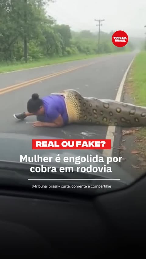 Instagram Reel by @tribuna_brasil, published May 23, 2026. Um vídeo impressionante viralizou nas redes sociais ao mostrar uma mulher sendo comprimida por uma c…