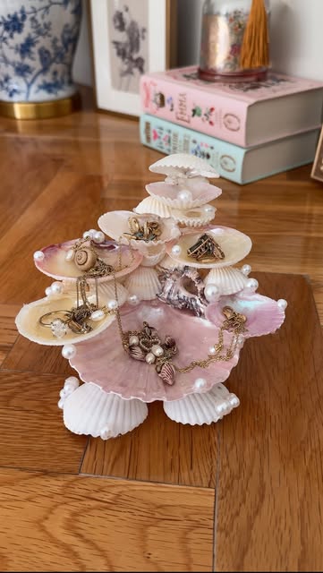 Instagram Reel by @sheri_wilson_, published May 26, 2026. i turned my shell collection into a jewelry holder fit for a mermaid! ?? highly recommend trying this…