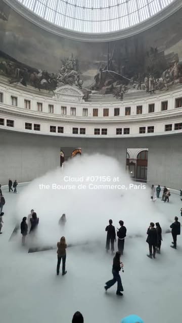 Instagram Reel by @monica.ibarra_, published Jun 3, 2026. New at the Bourse de Commerce: Cloud #07156 ☁️ A work by Fujiko Nakaya, transforming the Rotonde into…