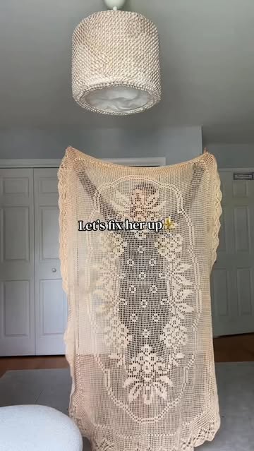Instagram Reel by @reciprocate.today, published May 26, 2026. My mom gave me our old tablecloth #thriftflip #vintagefashion #sewing #upcycledfashion #vintage