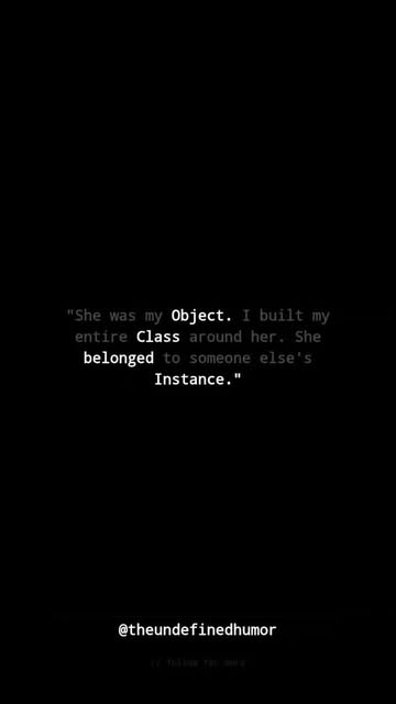 Instagram Reel by @theundefinedhumor, published May 21, 2026. Wrong instance ? #theundefinedhumor #oops #coding #object #class [ OOP, Method Overloading, Codin…