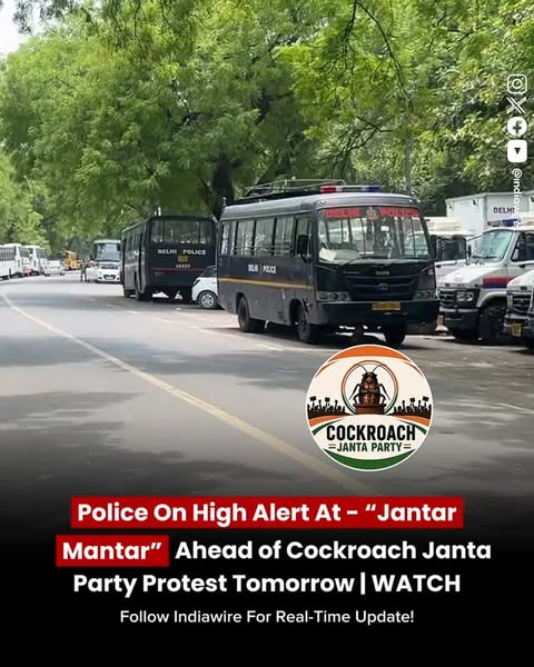 Instagram Reel by @lndia.wire, published Jun 5, 2026. Security arrangements around Jantar Mantar are gaining attention online after videos showed a visible pol…