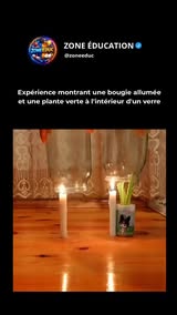 Instagram Reel by @zoneeduc, published Jun 6, 2026. Cette expérience démontre la relation scientifique entre la combustion, la consommation d'oxygène et les éc…