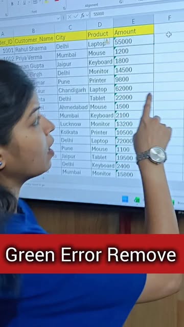 Instagram Reel by @excel.vali, published May 20, 2026. Excel me green triangle ko seconds me hataye ✅? #excel.vali #anjnicomputereducation #ExcelTips #ExcelHin…
