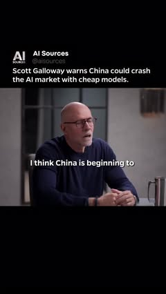 Instagram Reel by @ai.sources, published Jun 2, 2026. Scott Galloway argues that China could use cheap open weight AI models to pressure the economics behind t…