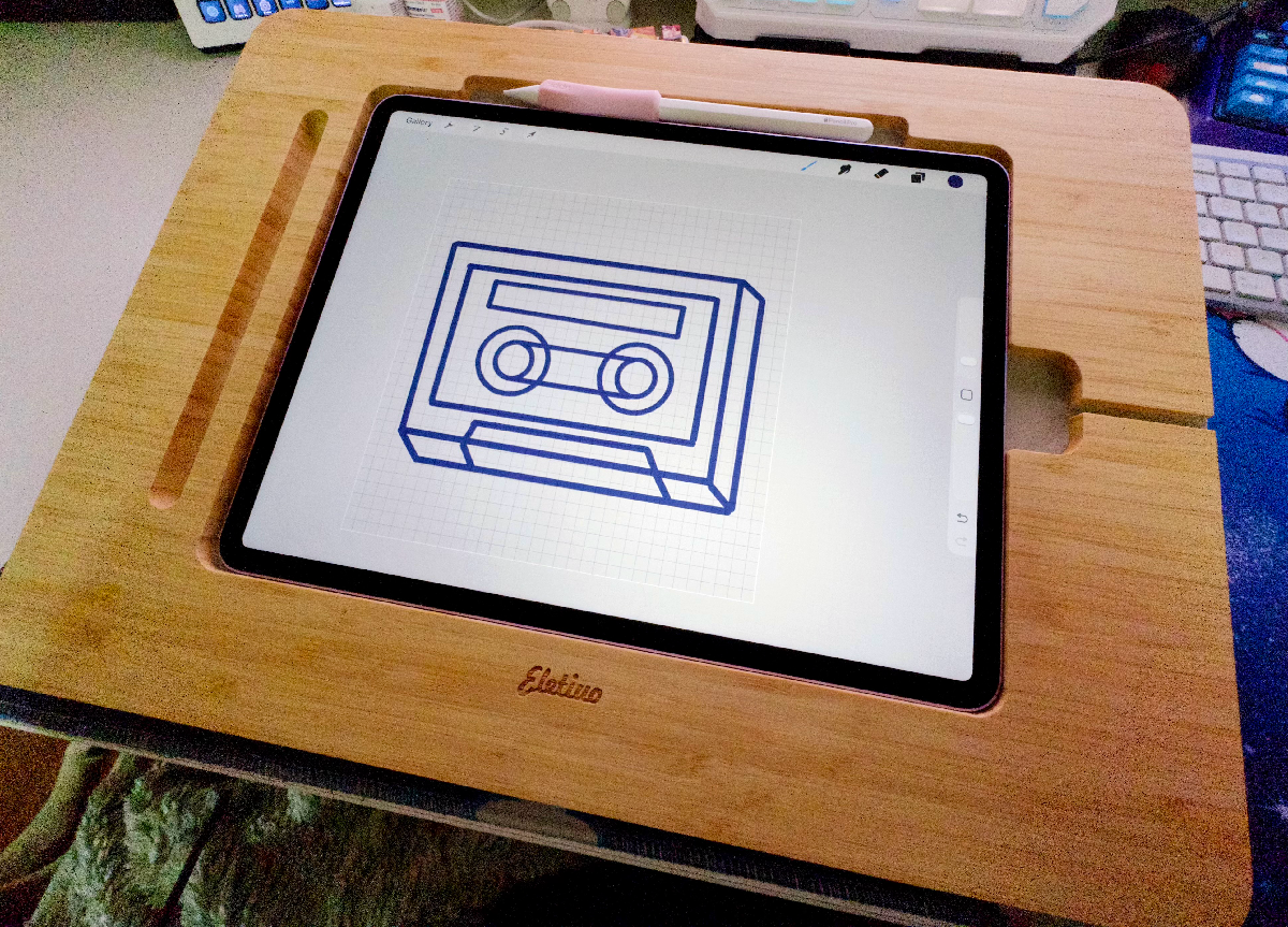 iPad 13 with wood stand