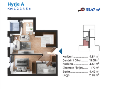 Banese ne RESIDIO 7 (A) 55m² - Kati 3 - 3