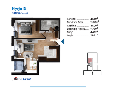 Banese ne RESIDIO 7 (B) 55m² - Kati 3 - 3