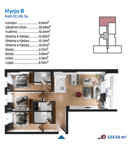 Banese ne RESIDIO 7 (B) 123m² - Kati 3 - 4