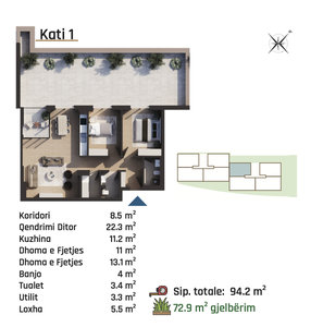 Banese ne RESIDIO 11 (C) 167m² - Tipi 1 Kati 1 - 7