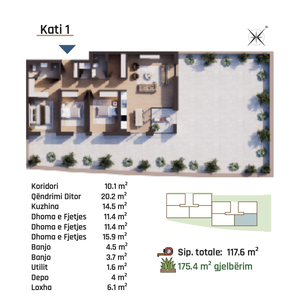 Banese ne RESIDIO 11 (C) 293m² - Tipi 3 Kati 1 - 3
